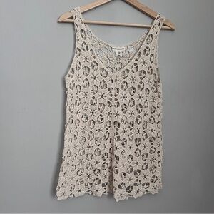 Artisan NY Cream Crochet Sleeveless Tank Size XS EUC